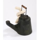 A G Wells "Wells Unbreakable" 3 pint No. 18 kettle torch lamp with replacement 1 1/4 inch wick (2)