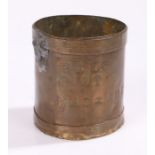 Copper ships half pint measure, stamped "HALF PINT S.S. ACIARY", 8.5cm high, 7.5cm diameter