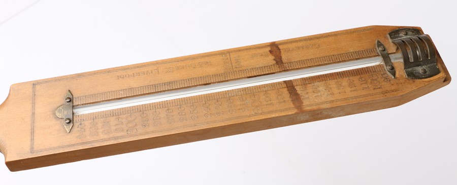 Thermometer by Casartelli Bros 1 & 3 Duke St Liverpool, the thermometer housed in a carved wooden - Image 2 of 2