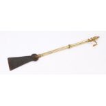George III Brass and steel spatula, the brass handle above a tapering steel blade, 36cm long