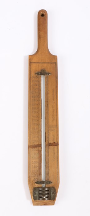 Thermometer by Casartelli Bros 1 & 3 Duke St Liverpool, the thermometer housed in a carved wooden