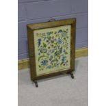 Walnut framed tapestry firescreen, 58cm wide