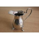 Elizabeth II silver cream jug, Birmingham 1970, maker Joseph Gloster Ltd, with scrolled handle and