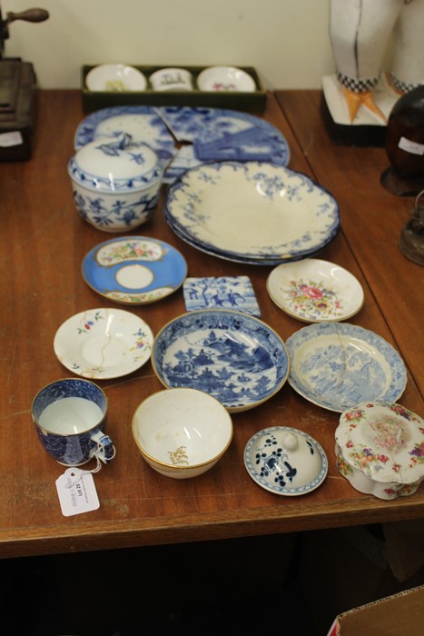 Porcelain, to include a Meissen pot and cover two plates, Royal Worcester trio boxed, 18th Century