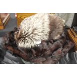 Brown fur coat, fur shrug (2)