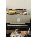 Cased sets and plated ware, to include fish knives and forks, table cutlery, crumb scoop etc. (qty)