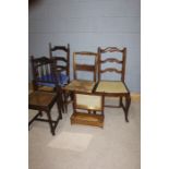 Collection of early 20th Century and later chairs, consisting of Edwardian armchairs with