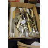 Silver plated table cutlery, to include mother of pearl handled fish servers, bone handles
