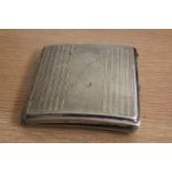 Continental silver cigarette case, with engine turned exterior and gilt interior engraved "27