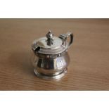 Elizabeth II silver mustard pot, Birmingham 1959, maker Adie Brothers Ltd, with acanthus leaf capped