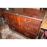 19th Century mahogany chest of drawers, with three long drawers