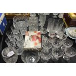 Glassware, to include decanter and stopper, whisky glasses, bowls, water jug, whisky glasses etc. (