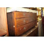 Victorian mahogany ottoman, with four drawers, 114cm wide