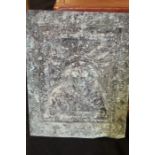 Metal plaque with embossed female study, 30cm x 40cm