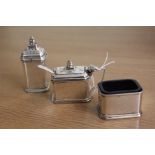 George VI silver condiment set, Birmingham 1939, maker Adie Brothers Ltd, consisting of