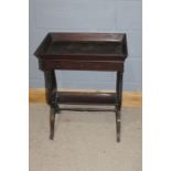 19th Century mahogany work table, with lyre end supports