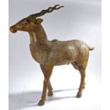 Persian antelope, of large proportions, with a sand yellow body and curled horns, 93cm high