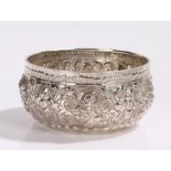 Middle Eastern silver bowl, with embossed deity and foliate decoration, 10cm diameter, 2.6oz