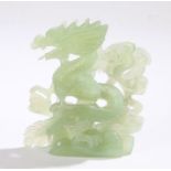 Chinese carved jadeite dragon, 20cm high