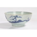 Nanking cargo bowl, with landscape decoration, Christie's label to base, 16.5cm diameter