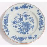 Japanese blue and white porcelain plate with blossoming branch decoration, 22cm diameter