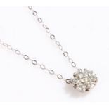 Diamond set pendant necklace, the pendant set with an estimated total diamond weight of 0.45