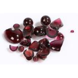 Loose gemstones, a collection of garnets, at 90.22 carats in total