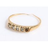 18 carat gold rind diamond set ring, ring size M1/2, 1.7g