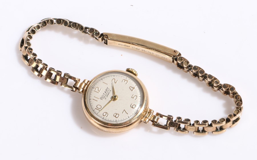 Rotary 9 carat gold ladies wristwatch, the signed white dial with Arabic markers, manual wound,