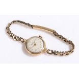 Rotary 9 carat gold ladies wristwatch, the signed white dial with Arabic markers, manual wound,