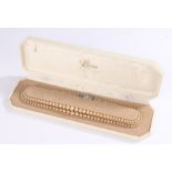 Lotus double strand graduated pearl necklace, with paste set clasp, in original box