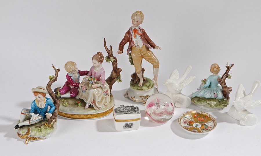 Four various Capo Di Monte figures, each in the form of children, the tallest 17.5cm, together