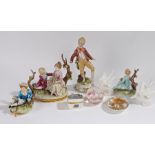 Four various Capo Di Monte figures, each in the form of children, the tallest 17.5cm, together