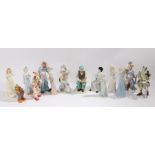 Collection of various figures, some in the form of clowns and ladies, various makers, (14)