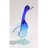 Murano glass paperweight, in the form of a stylised bird, with labels to the base, 25cm high