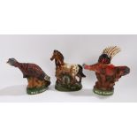 Two Austin Nichols Wild Turkey porcelain decanters, together with a James B. Beam decanter in the