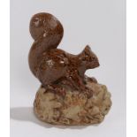 Bernard Rooke pottery squirrel, with brown glazed body, initialled BR, 15cm high