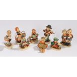 Collection of eight Goebel Hummel figures, to include Wayside Harmony, Little Drummer, Max & Moritz,