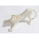 Nymphenburg blanc de chine porcelain lion, 22cm long