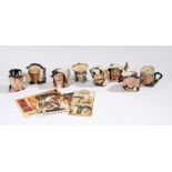 Collection of Royal Doulton character jugs, to include Dick Turpin, North American Indian, Sairey