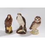 Three Royal Doulton Whyte & Mackay Scotch Whisky decanters, Short-Eared Owl, Osprey, 1977, and