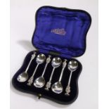 Set of six George V silver teaspoons, Sheffield 1913, maker Thomas Bradbury & Sons Ltd. with apostle