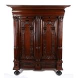 Rare 17th Century Dutch oak Keeftkast cupboard, an unusually small size, circa 1640, the deep and