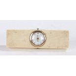 George III gold mounted ivory toothpick box, the hinged lid with mechanical whist counter and