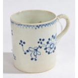 18th Century Liverpool porcelain coffee cup, circa 1780, by John Pennington, decorated with blue