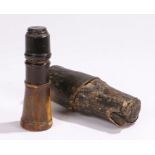 18th Century horn penner, formed from three divisible sections for ink, pen and blotting powder,