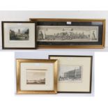 Four various prints and engravings to include, 'Southside of Windsor Castle', 'Dedham Near