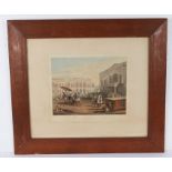 R.G.Reeve, coloured engraving 'Scene in Bombay', contained in oak and glazed frame, image size