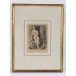 After Georges Hanna Sabbagh (1887-1951), dry point etching of a nude, numbered 5/15 signed in