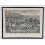 Collection of pictures, to include a watercolour of rough seas, a print of a city, map of Italy, map